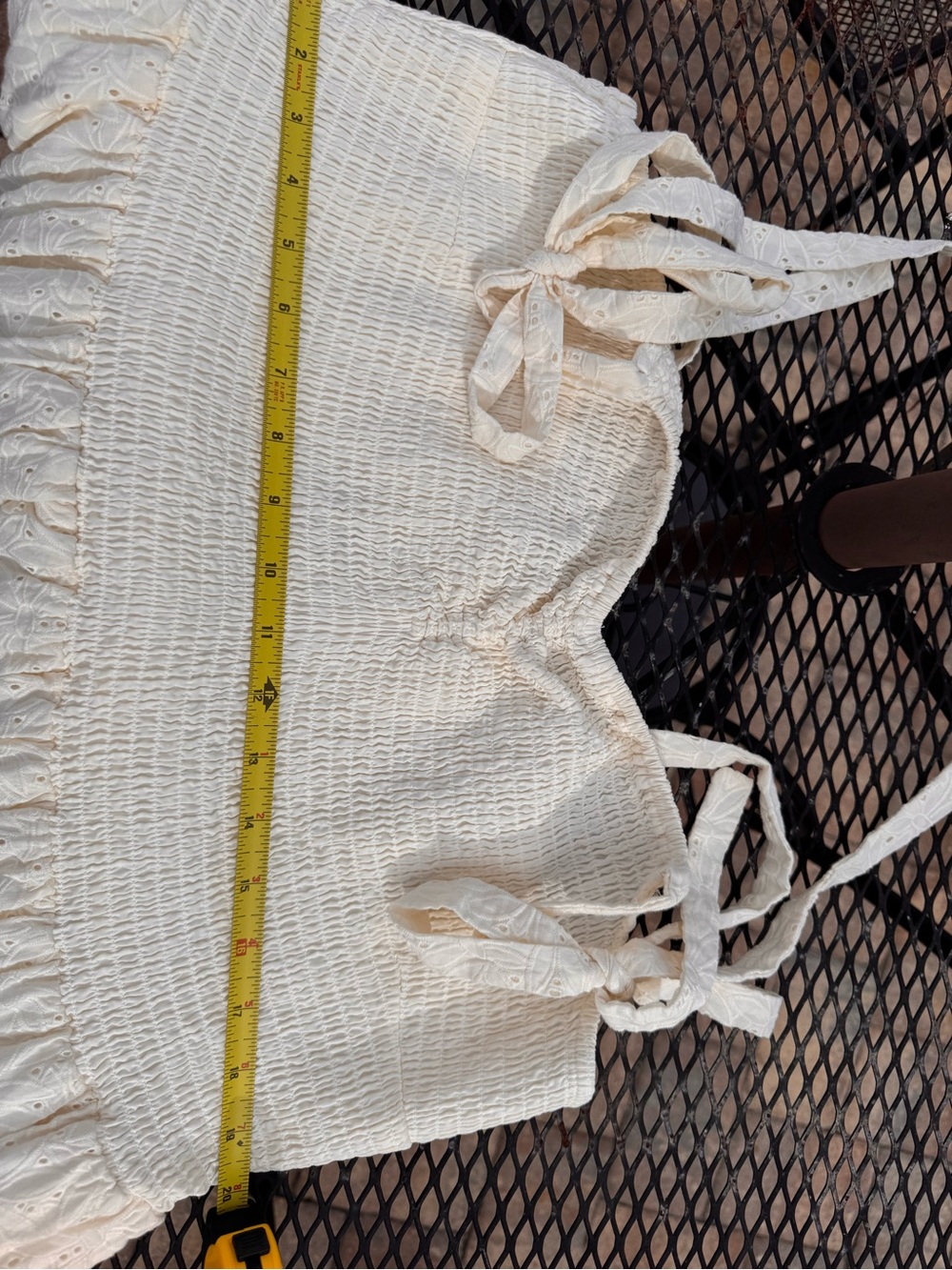 Madewell Cream Eyelet Tie-Shoulder Midi Dress - Picture 7 of 7